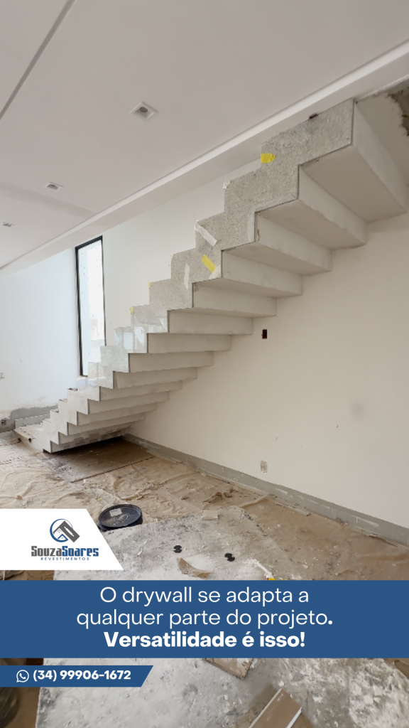 Drywall na escada