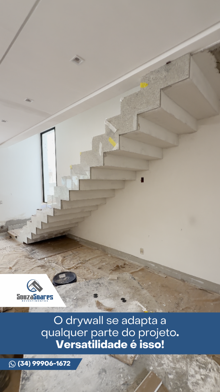 Drywall na escada